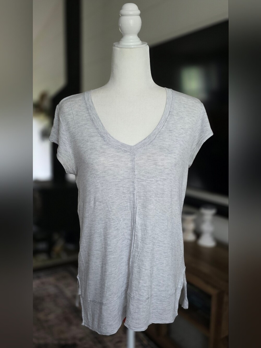 H By Bordeaux Raw Edge Tunic Top